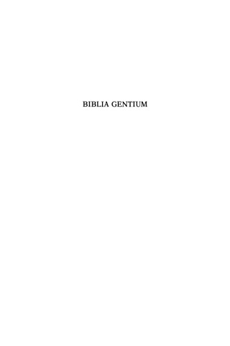 Biblia Gentium: primo contributo per un indice delle citazioni, dei riferimenti e delle allusioni alla bibbia negli autori pagani, greci e latini, di età imperiale