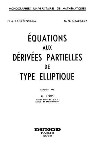 Équations aux dérivées partielles de type elliptique