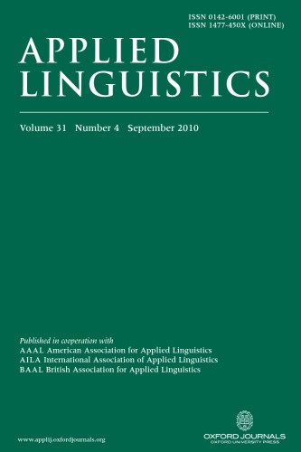 [Journal] Applied Linguistics. 2010. Vol. 31. No 4