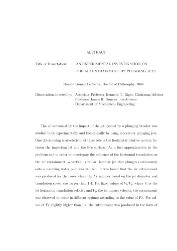 An Experimental Investigation on the Air Entrainment by Plunging Jets