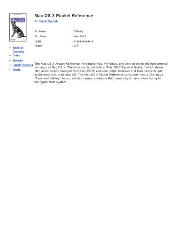 Mac OS X Pocket Reference