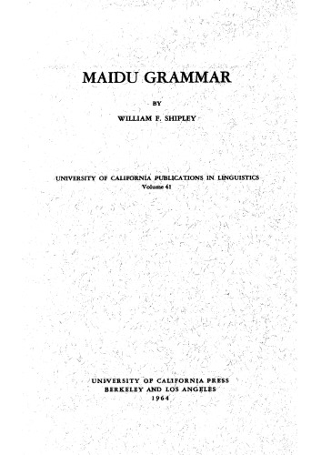 Maidu Grammar