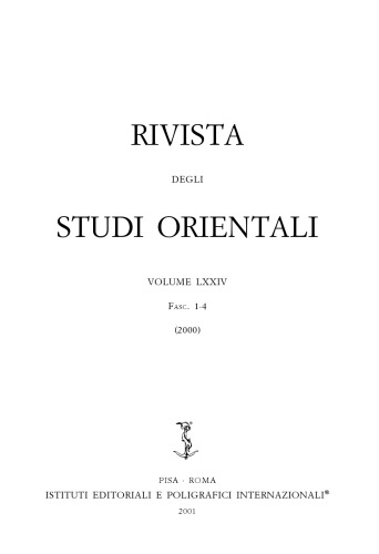 Rivista degli studi orientali. Annate 2000-2007