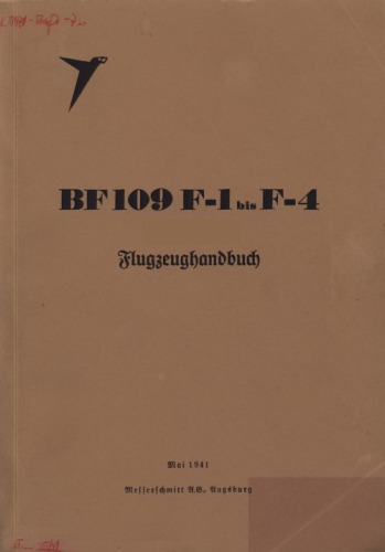 Bf 109 F1-F4 Flugzeughandbuch