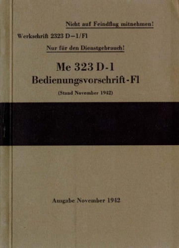 MesserschmittMe 323 D-1Bedienvorschrift - Fl
