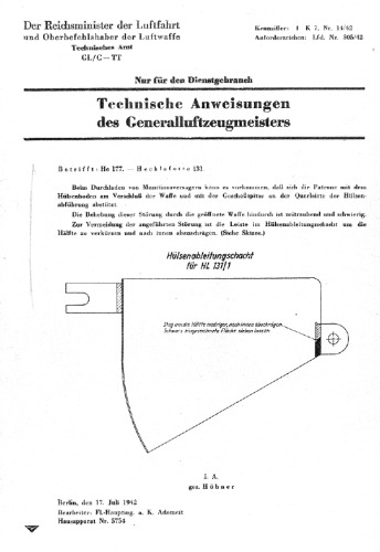 HeinkelHe 177 Technische Anweisungen des Generalluftzeugmeisters 