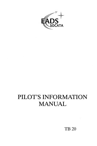 Socata TB20 Pilots information manual