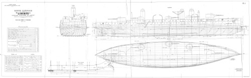 Les dessins de navires de la marine française - LIBERTE 1905