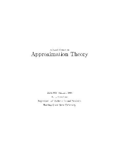 A short course on approximation theory (Math682)