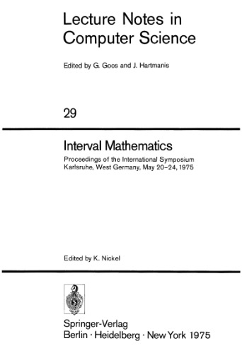 Interval Mathematics: Proceedings of the International Symposium Karlsruhe, West Germany, May 20–24, 1975