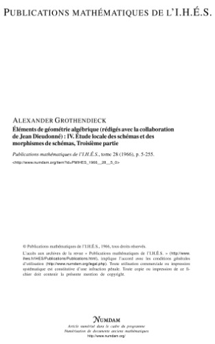 EGA IV 3: Etude locale des schemas et des morphismes de schemas