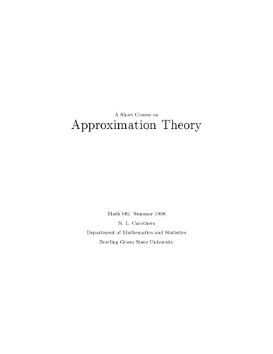 A Short course on approximation theory