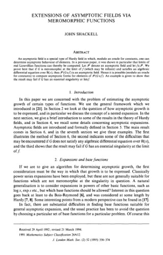 Extensions of asymptotic fields via meromorphic functions