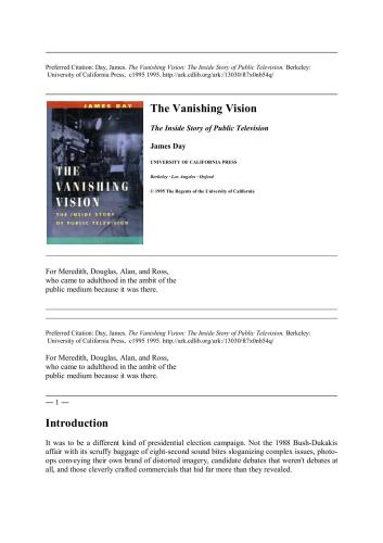 The Vanishing Vision: The Inside Story of Popular Television