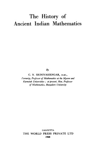 The History of Ancient Indian Mathematics