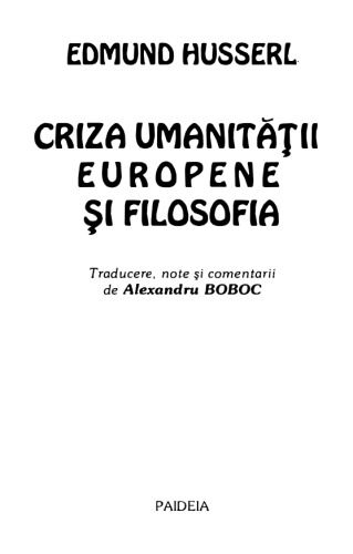 Criza umanitatii europene