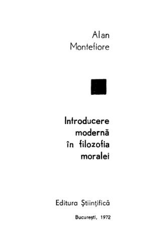 Introducere moderna in filozofia moralei