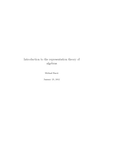 Introduction to the representation theory of algebras