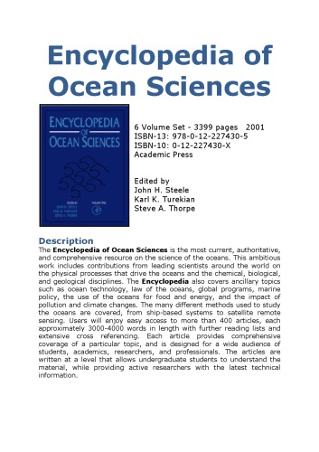 Encyclopedia of ocean sciences