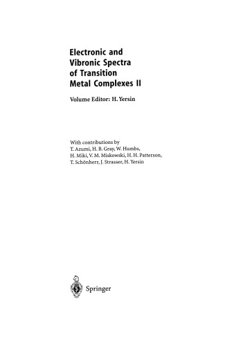 Electronic and Vibronic Spectra of Transition Metal Complexes II