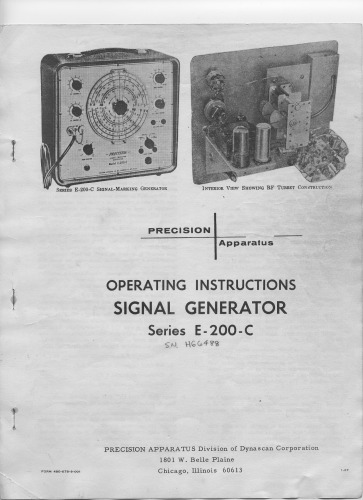 Precision Apparatus Co Model E-200-C Signal Generator