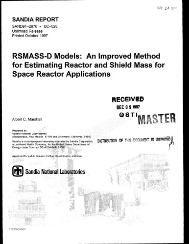 Estimating Reactor, Shield Mass for Space Reactor Applications