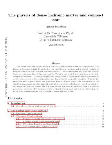 Physics of Dense Hadronic Matter and Compact Stars