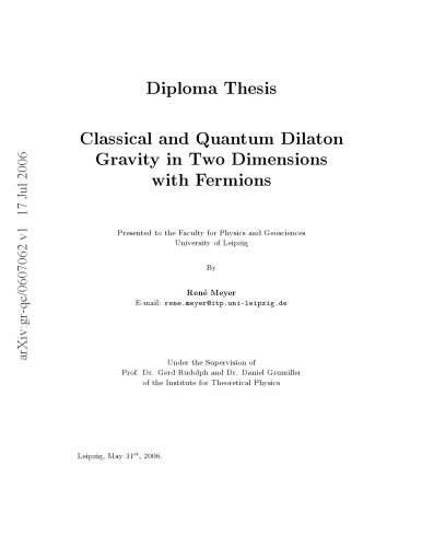 Classical and Quantum Dilation Gravity in 2 Dimensions [thesis]