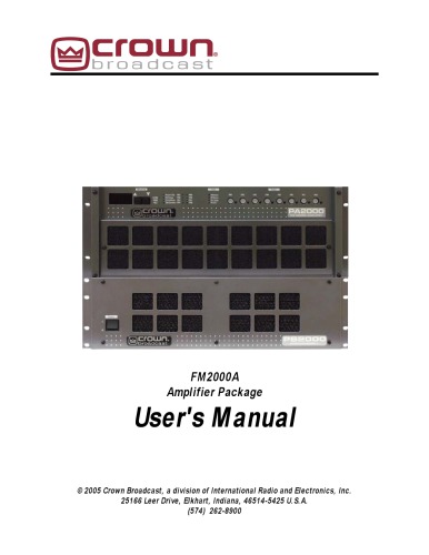 CROWN FM2000A Amplifier Package (broadcast radio)