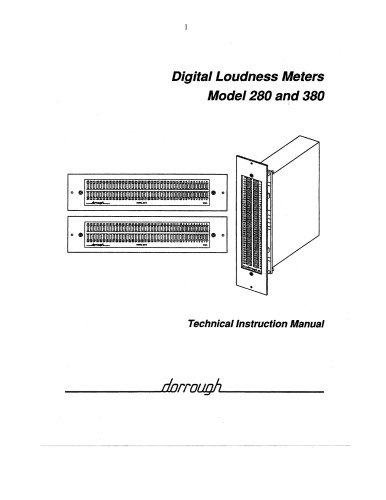 DORROUGH 280,380 Digital Loudness Meters (Technical Instructions)