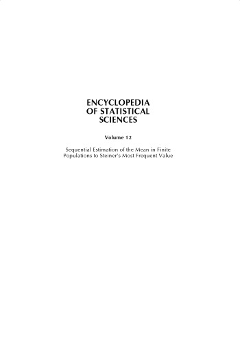 Encyclopedia of Statistical Sciences