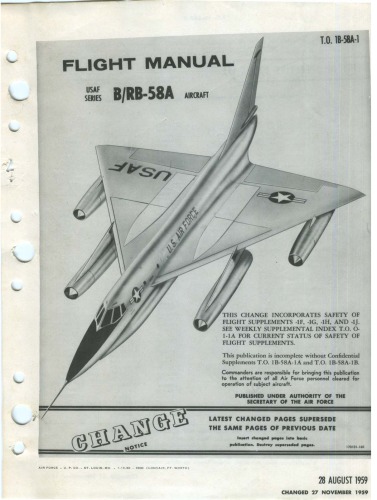 Flight Manual - USAF Series B RB-58A [T.O. 1B-58A-1]