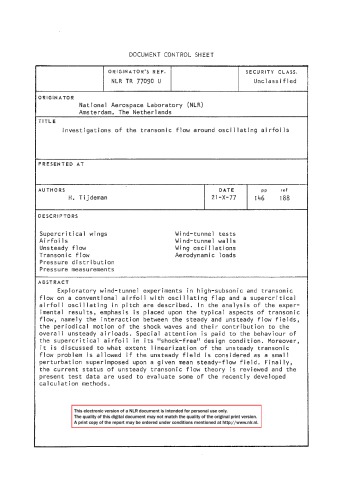 Investigation of Transonic Flow Around Oscillating Airflows [THESIS]