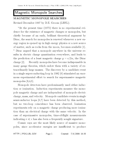 Magnetic Monopole Searches [short article]