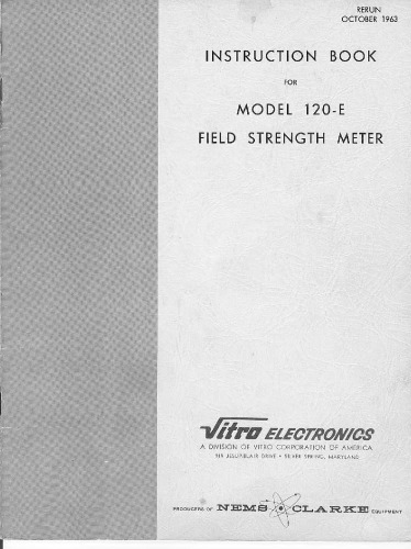 NEMS-CLARKE 120-E Field Strength Meter