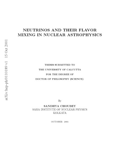 Neutrinos and Their Flavor Mixing in Stellar Astrophysics [thesis]