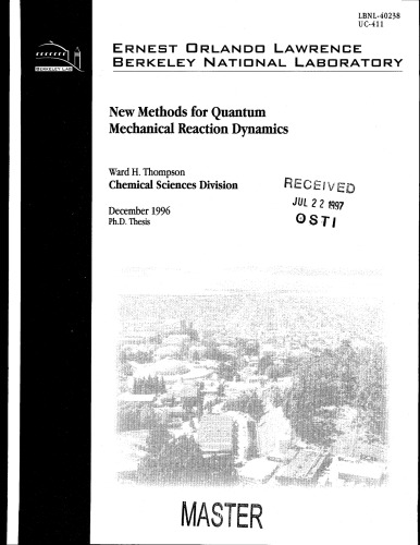 New Methods for Quantum Mechanical Reaction Dynamics [thesis]