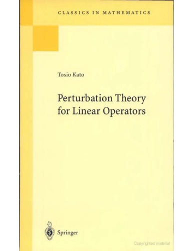 Perturbation Theory for Linear Operators