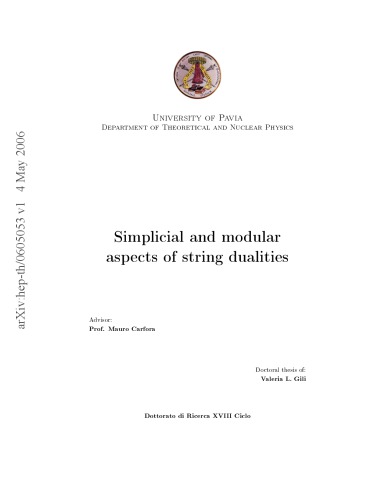 Simplicial and Modular Aspects of String Dualities [thesis]