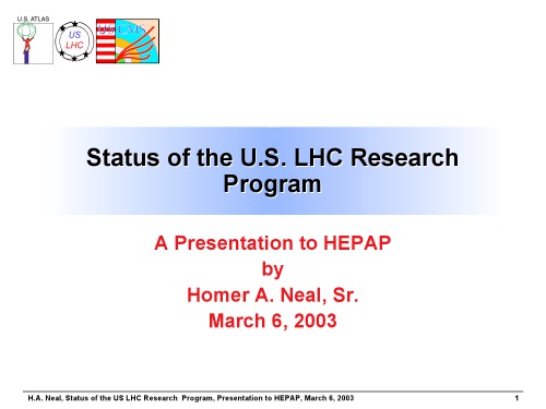 Status of US LHC Research Program [presentation slides]