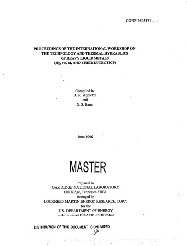 Technology, Thermal-Hydraulics of Heavy Liquid metals [Hg, Pb, Bi]