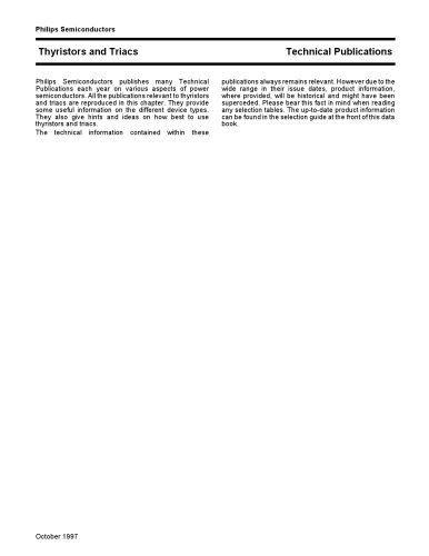 Thyristors and Triacs (Phillips Semiconductors Factsheet)