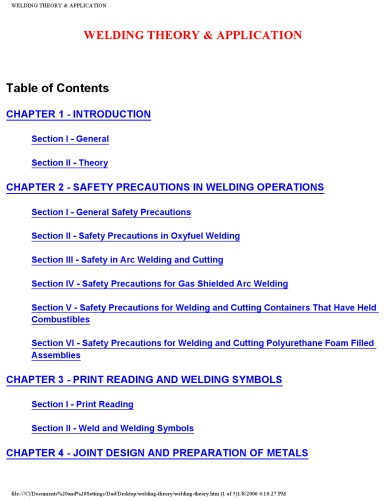 Welding Theory and Appln. [auth. unkn.]