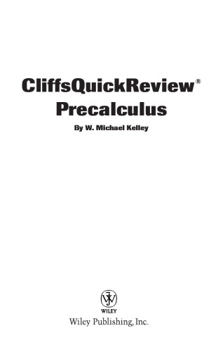 CliffsQuickReview Precalculus