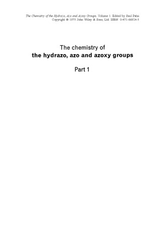 The chemistry of the hydrazo, azo and azoxy groups / Part 1