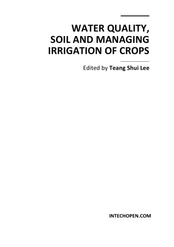 Water Quality, Soil and Managing Irrigation of Crops