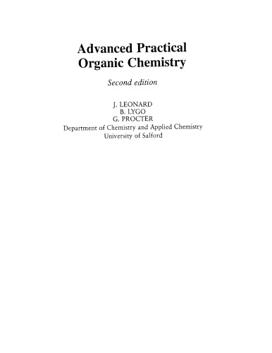 Advanced practical organic chemistry