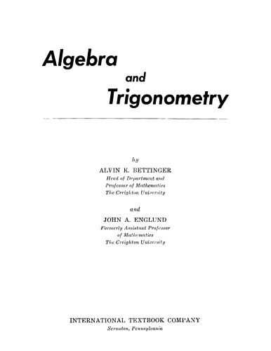 Algebra and trigonometry