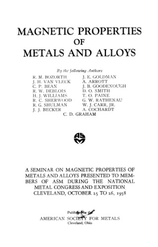 Magnetic properties of metals and alloys