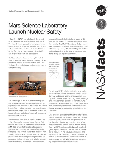 Mars Science Laboratory launch nuclear safety